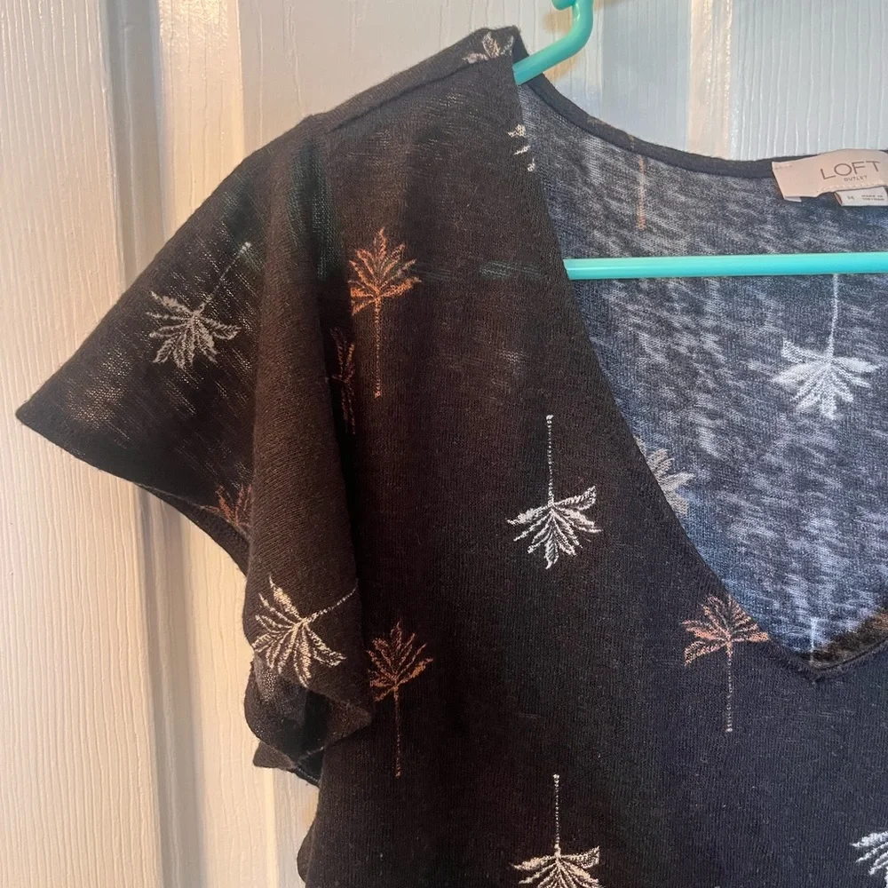 Loft Women’s Black Short Sleeve Shirt - Picture 5 of 6